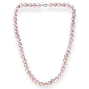 EFFY Pearl Necklace 7-8 Millimeter Pink Freshwater Pearls Silver Claw Clasp NWT